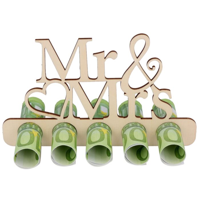 Holzaufsteller Geldgeschenk "Mr & Mrs"
