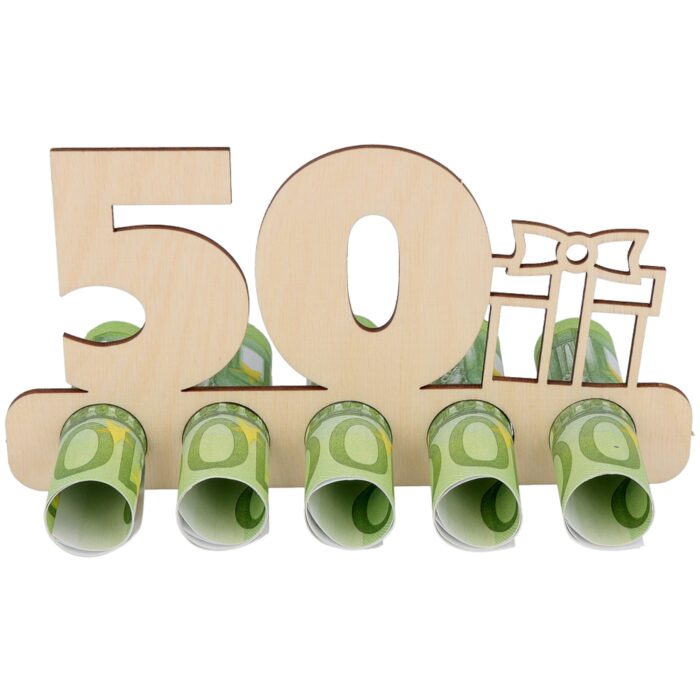 Holzaufsteller Geldgeschenk "50"