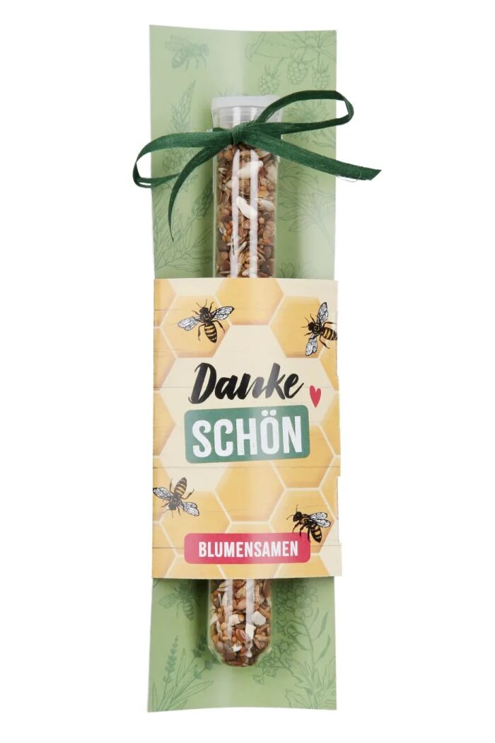 Blumensamen im Reagenzglas DANKE