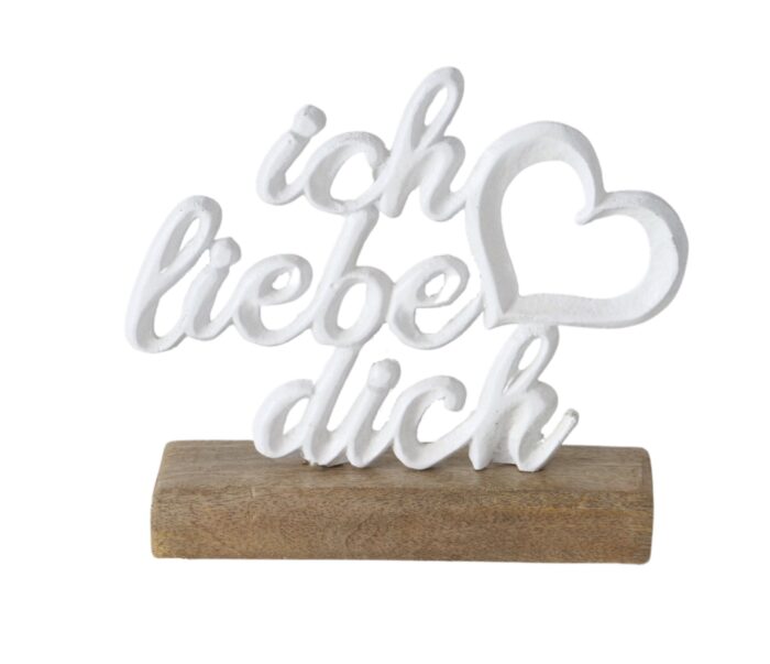 Holzdeko Schriftzug „Ich liebe dich“ weiss
