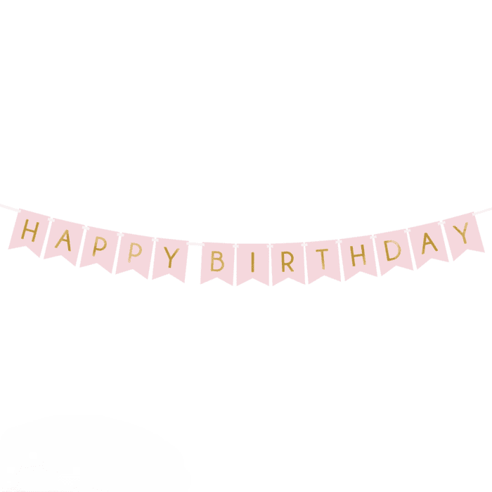 Happy Birthday Banner rosa