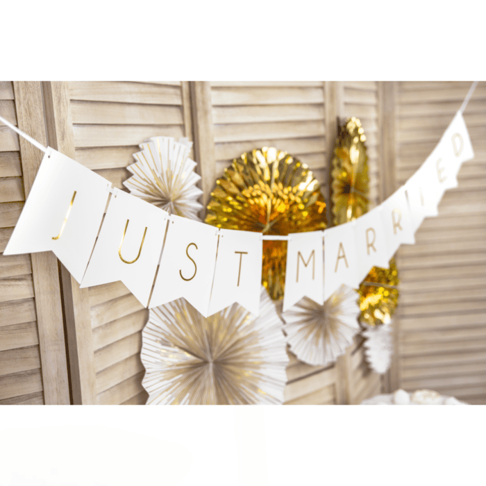 Just Married Banner weiss – Bild 2