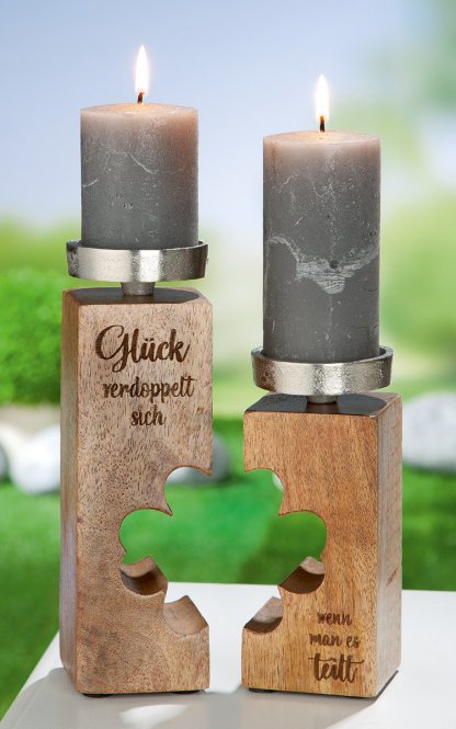 2er Set Teelichthalter Glück – Bild 2